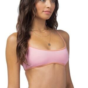 NWT L*Space Women Crystal Pink Tangy Racerback Pamela Bikini Top Size XL CBPMT22